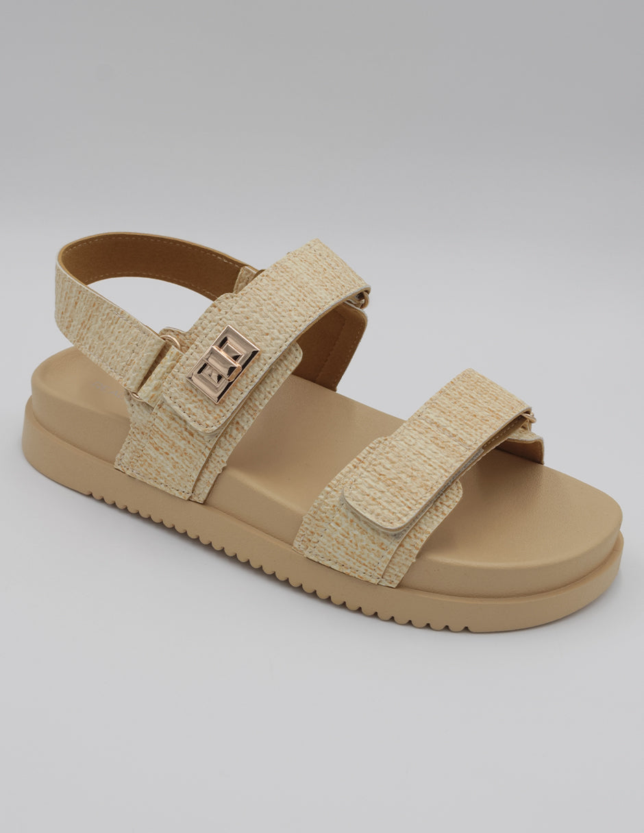 Sandalias con plataforma Exterior Textil Color Beige  Para Mujer De RBBASICS