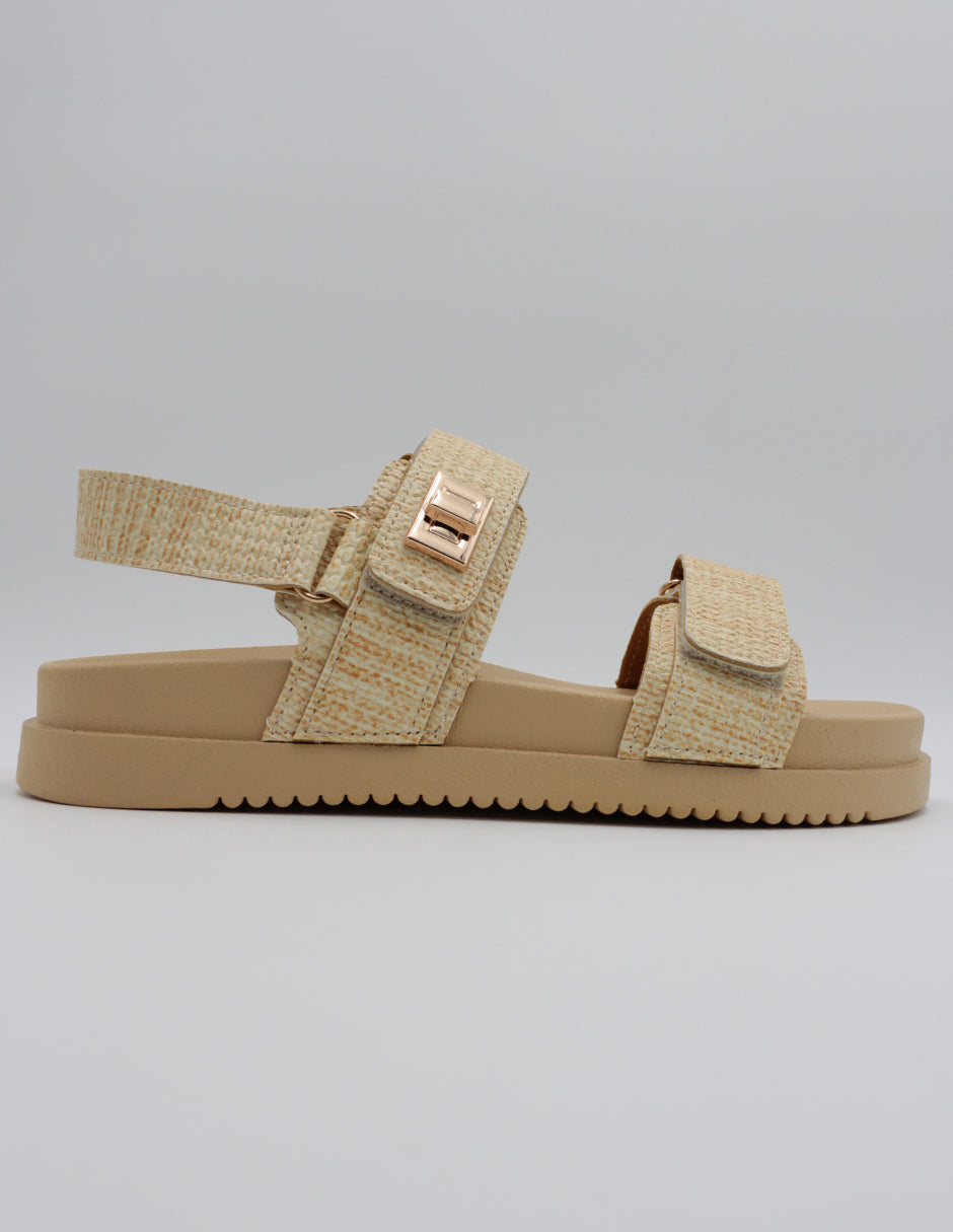 Sandalias con plataforma Daril en Textil – Beige