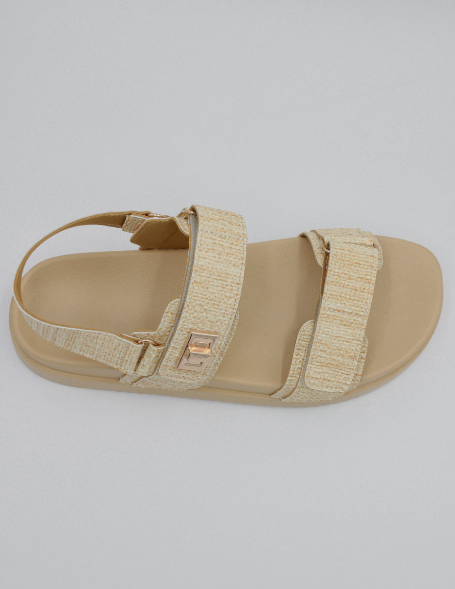 Sandalias con plataforma Daril en Textil – Beige