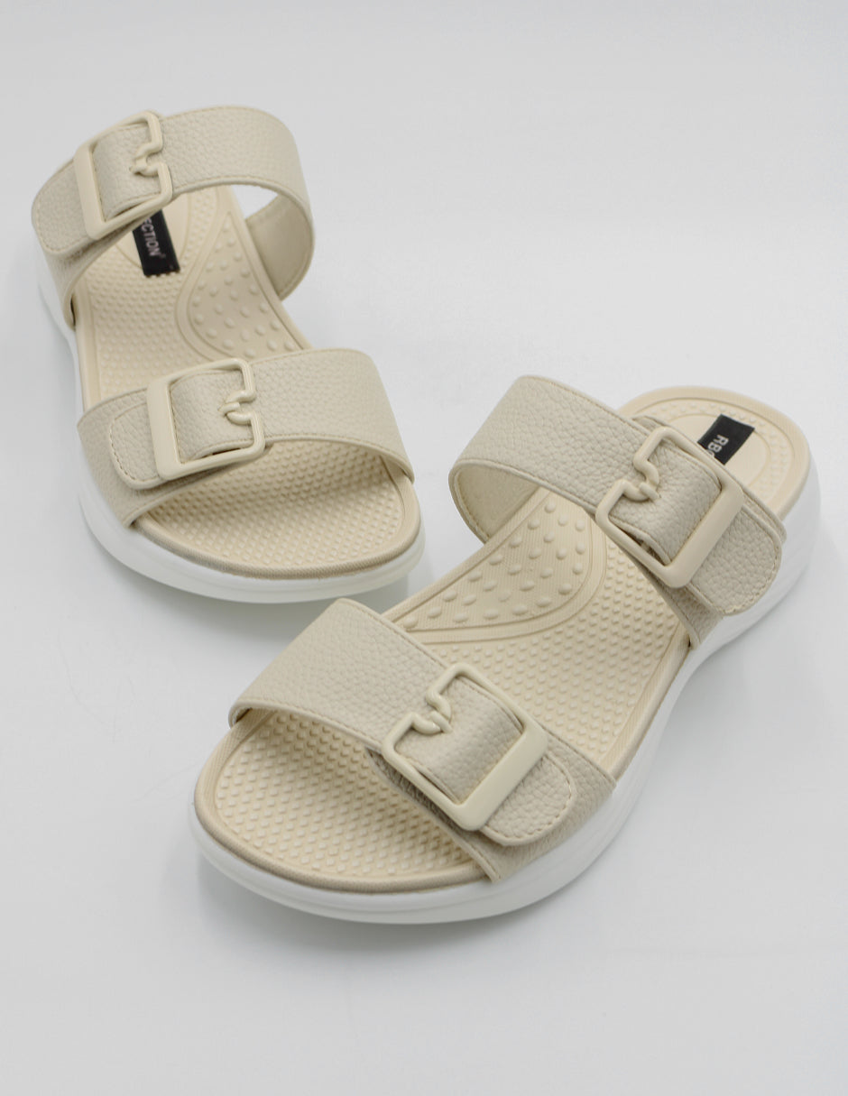 Sandalias con plataforma Steps en Piel vegana – Beige
