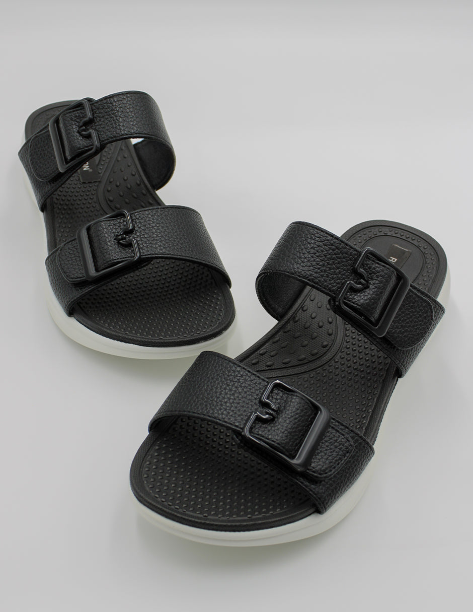 Sandalias con plataforma Steps en Piel vegana – Negro