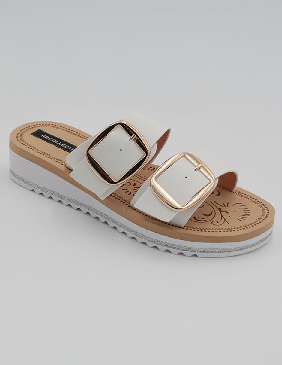 Sandalias con plataforma Exterior Piel vegana Color Blanco Para Mujer De RBCOLLECTION