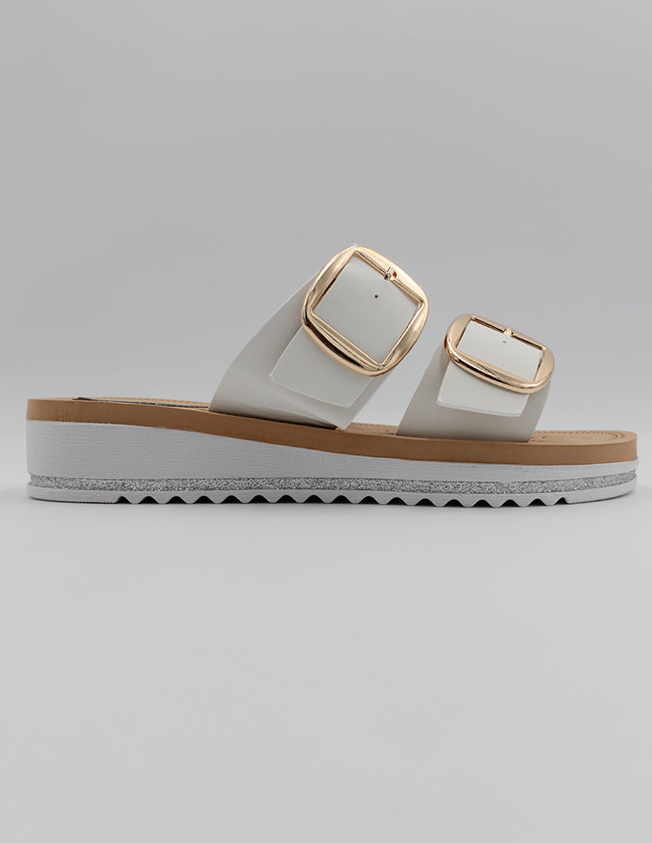 Sandalias con plataforma Birt en Piel vegana – Blanco
