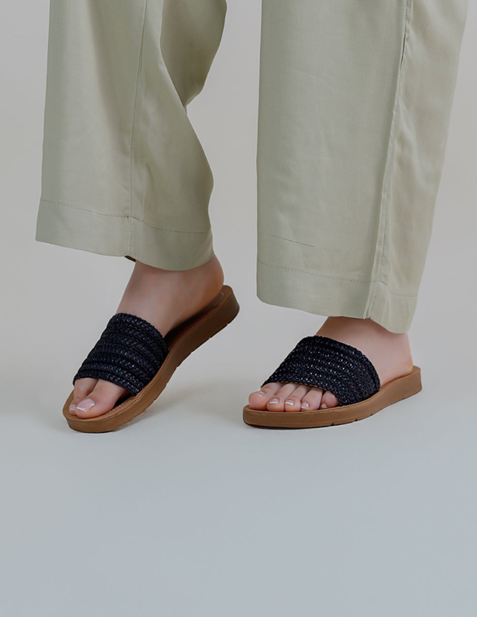 Sandalias de piso Onne en Textil – Negro