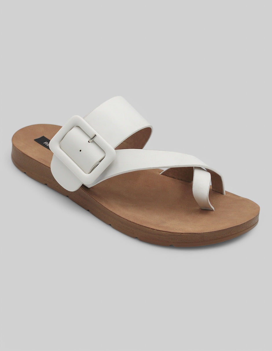 Sandalias de piso Daily  en Piel vegana – Blanco