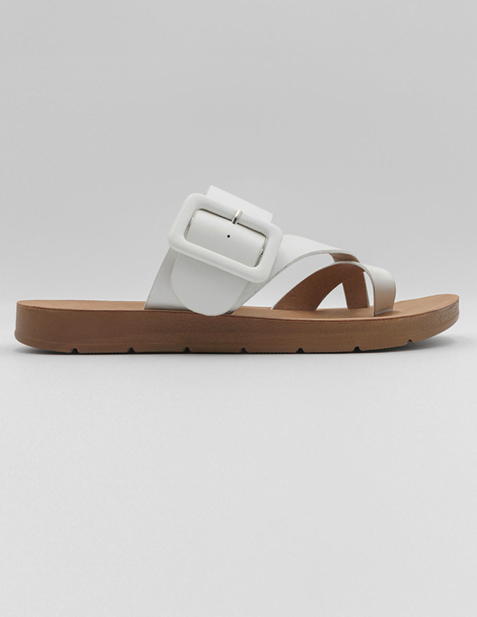 Sandalias de piso Daily  en Piel vegana – Blanco