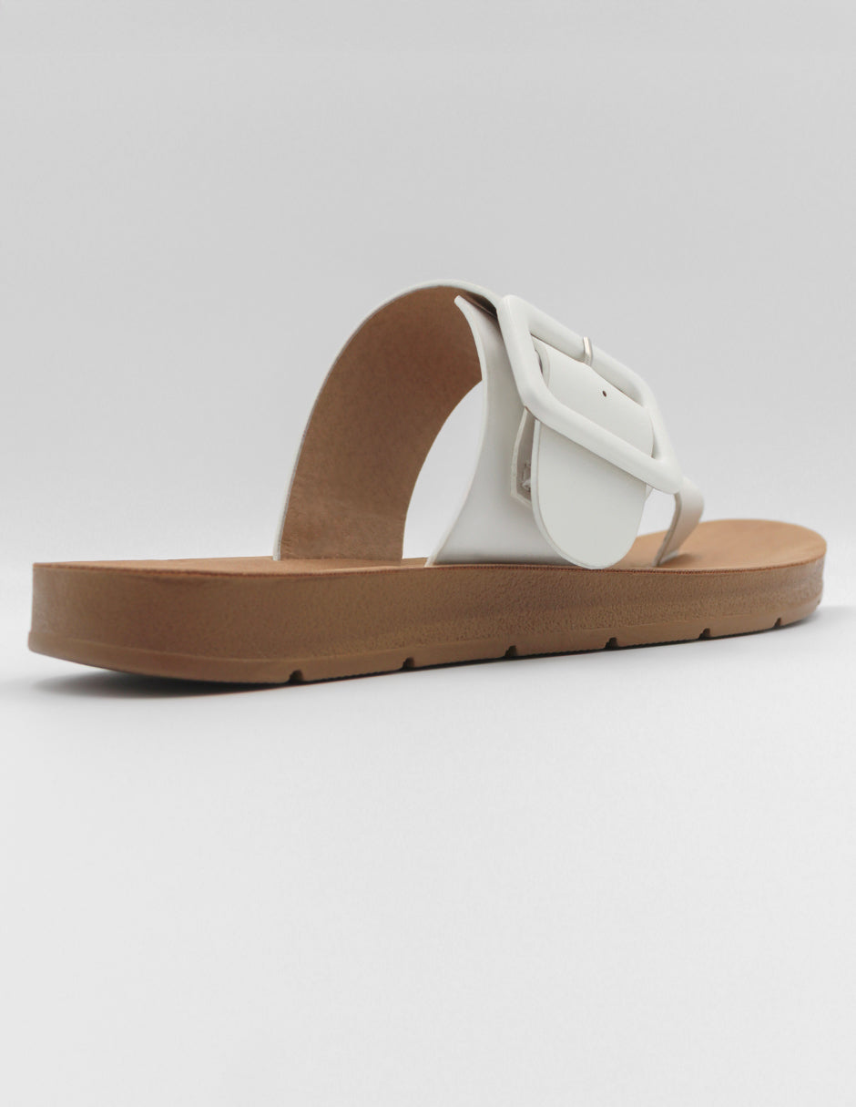 Sandalias de piso Daily  en Piel vegana – Blanco
