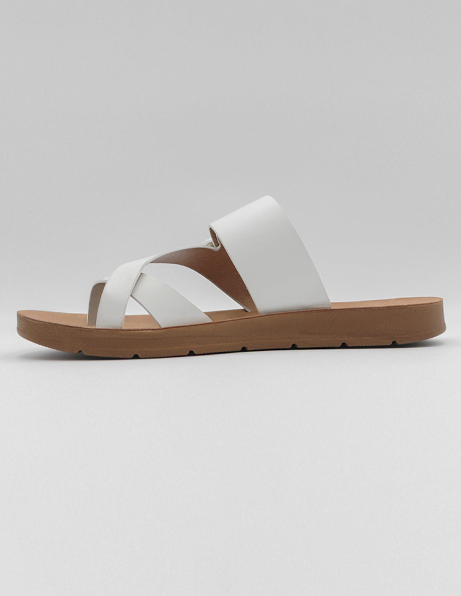 Sandalias de piso Daily  en Piel vegana – Blanco
