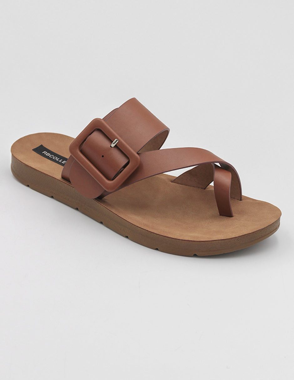 Sandalias de piso Daily  en Piel vegana – Café