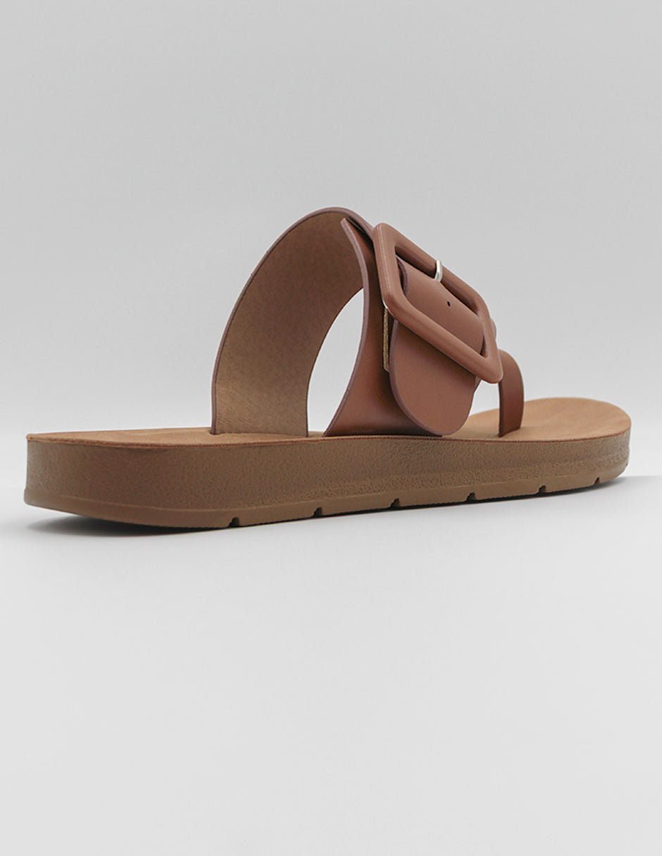 Sandalias de piso Daily  en Piel vegana – Café