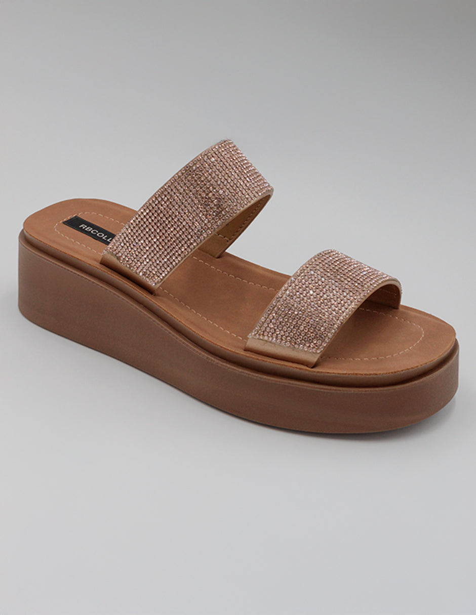 Sandalias con plataforma Exterior Textil Color Café Para Mujer De RBCOLLECTION