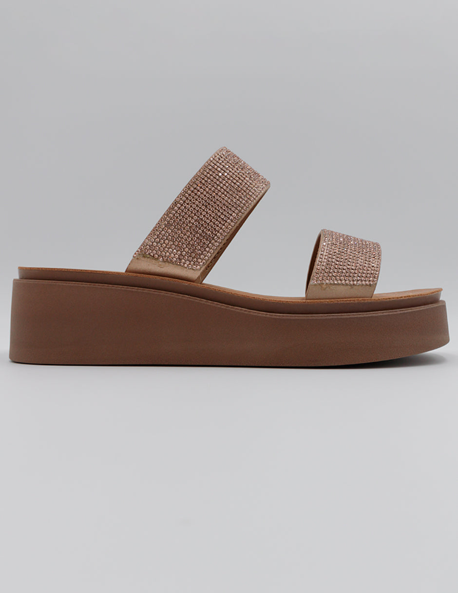 Sandalias con plataforma Steps en Textil – Café
