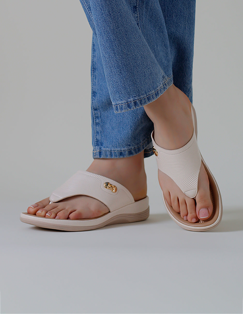 Sandalias con plataforma Walky en Piel vegana – Beige