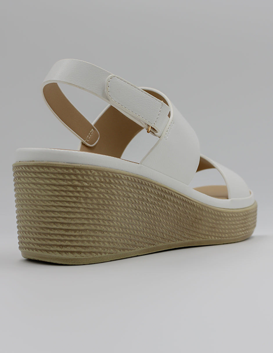Sandalias con plataforma Clous steps en Piel vegana – Blanco