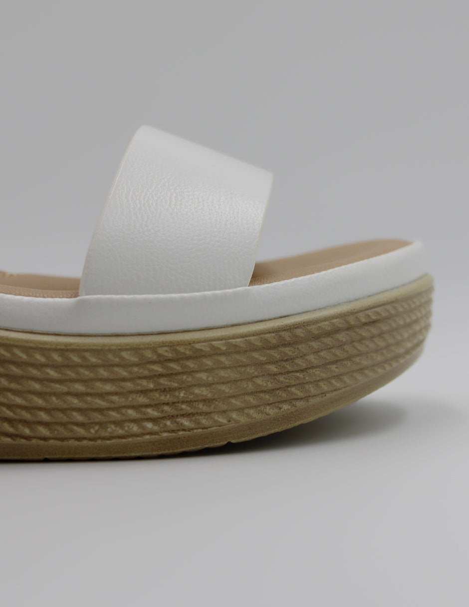 Sandalias con plataforma Clous steps en Piel vegana – Blanco