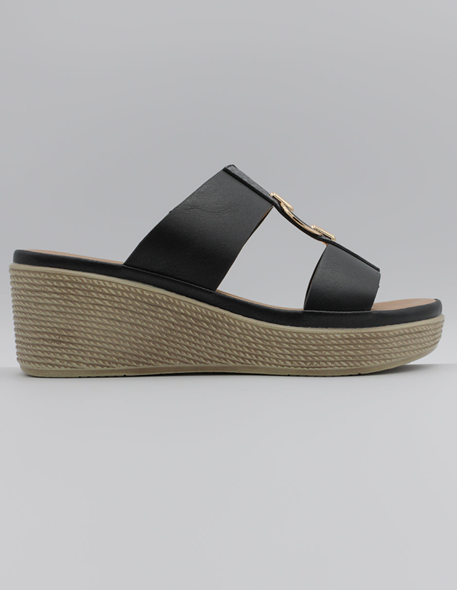 Sandalias con plataforma Daril en Piel vegana – Negro