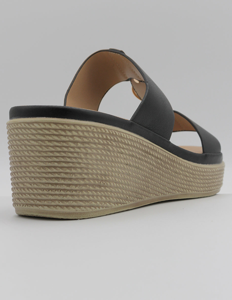 Sandalias con plataforma Daril en Piel vegana – Negro