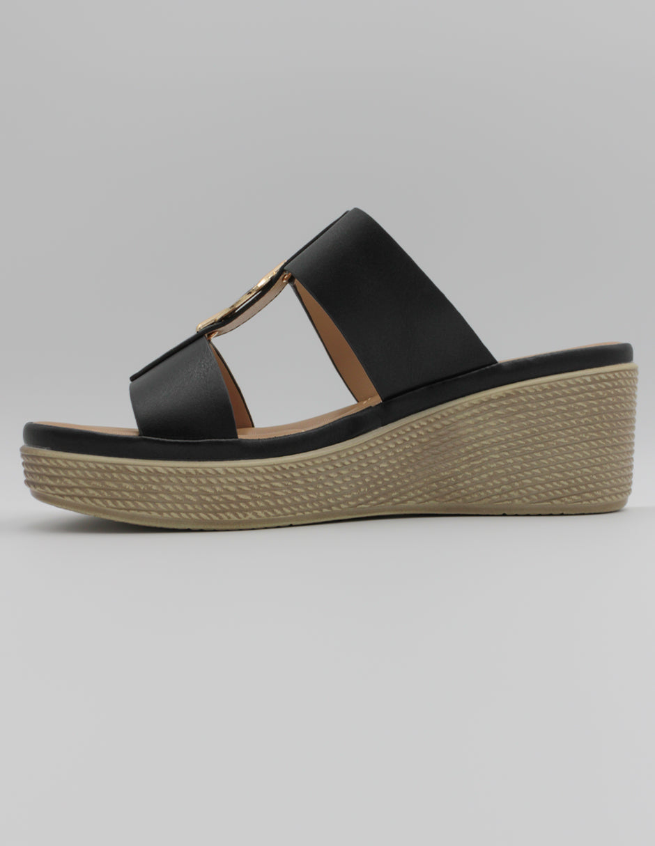 Sandalias con plataforma Daril en Piel vegana – Negro