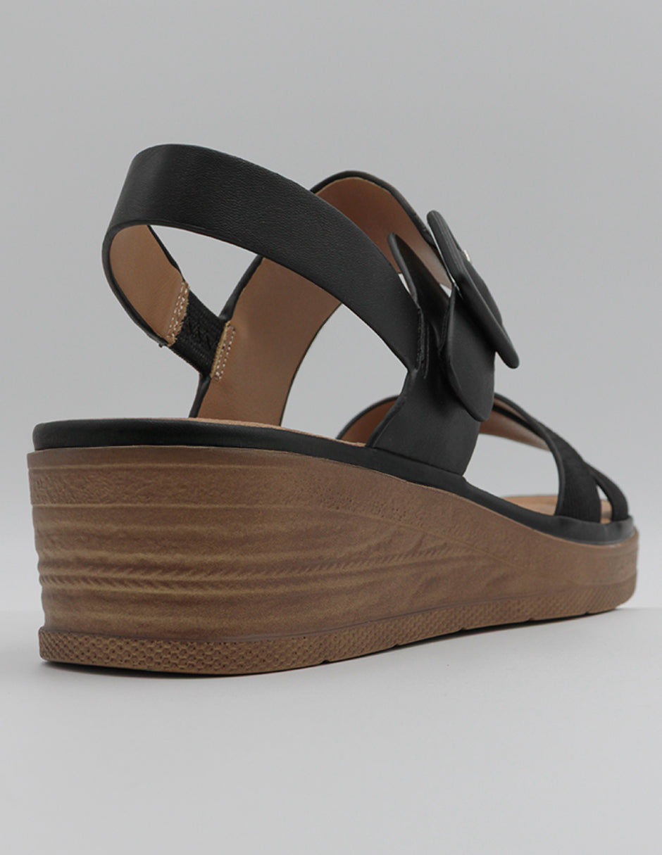Sandalias con plataforma Daril en Piel vegana – Negro