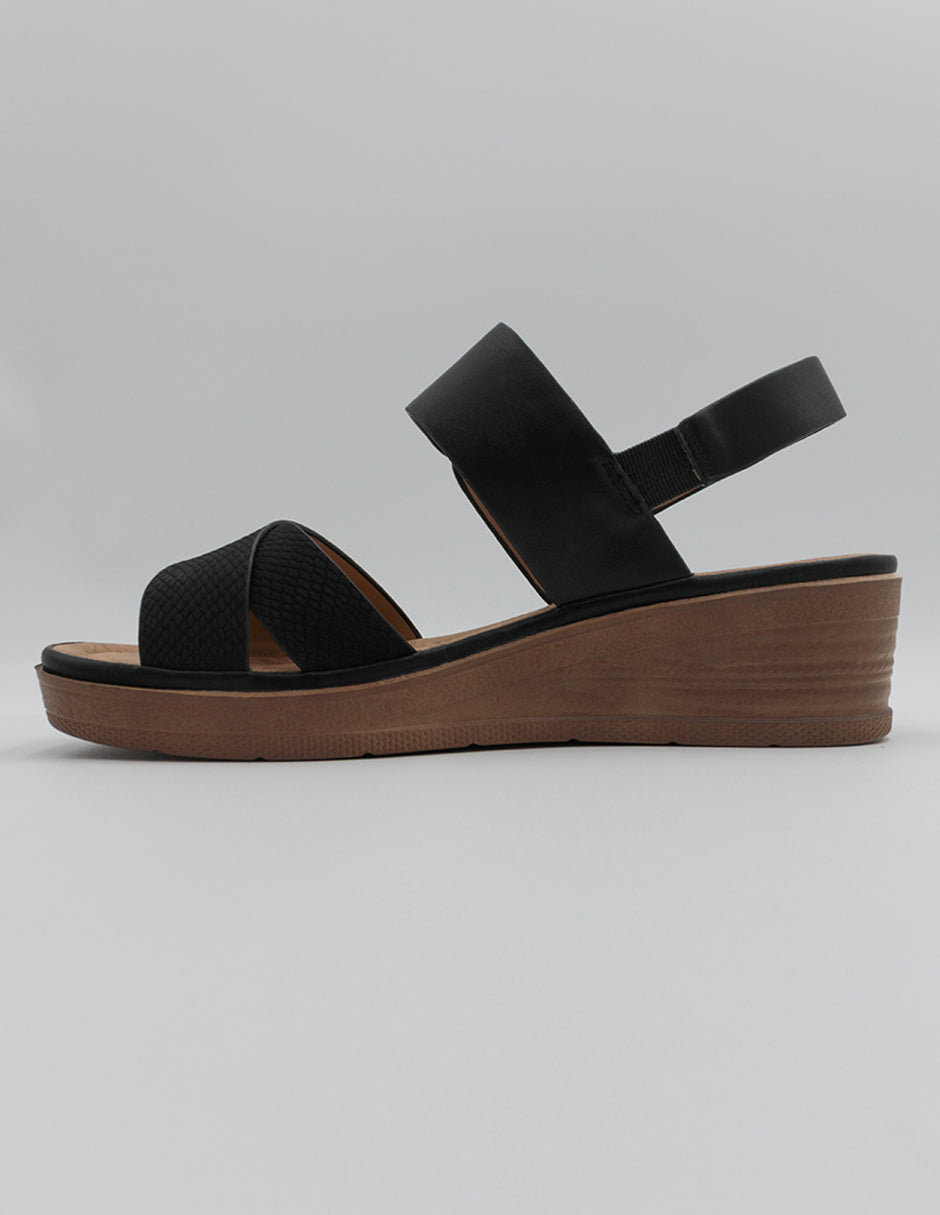 Sandalias con plataforma Daril en Piel vegana – Negro