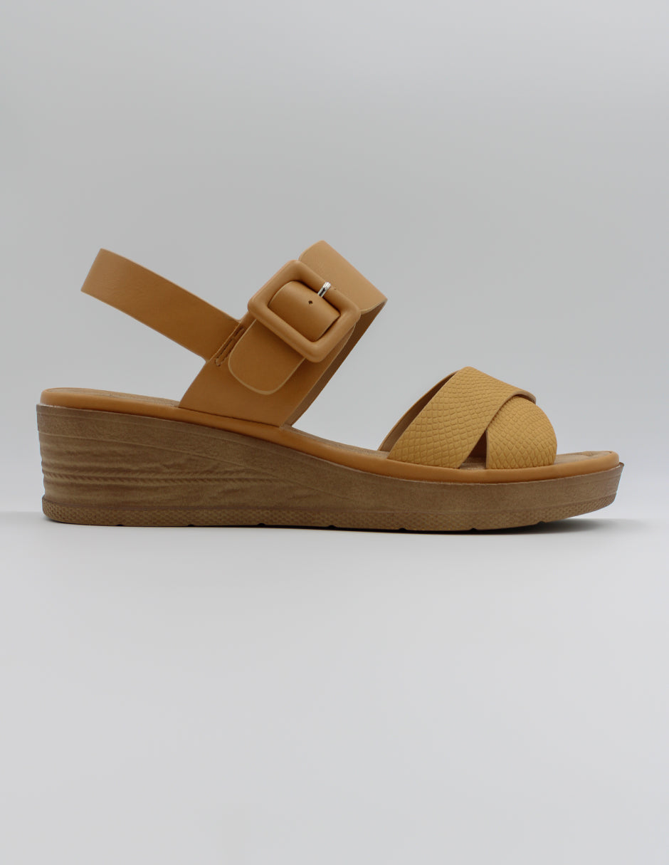 Sandalias con plataforma Vegano en Piel vegana – Café