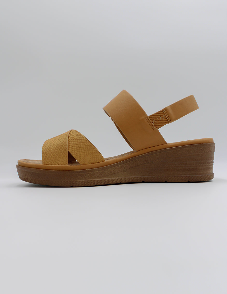 Sandalias con plataforma Vegano en Piel vegana – Café