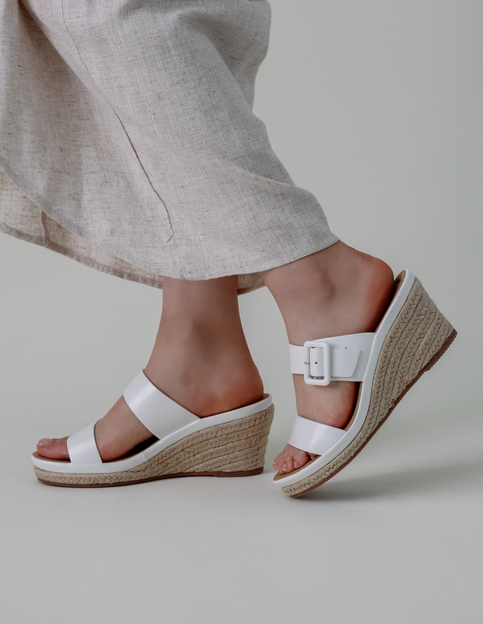 Sandalias con plataforma Daril en Piel vegana – Blanco