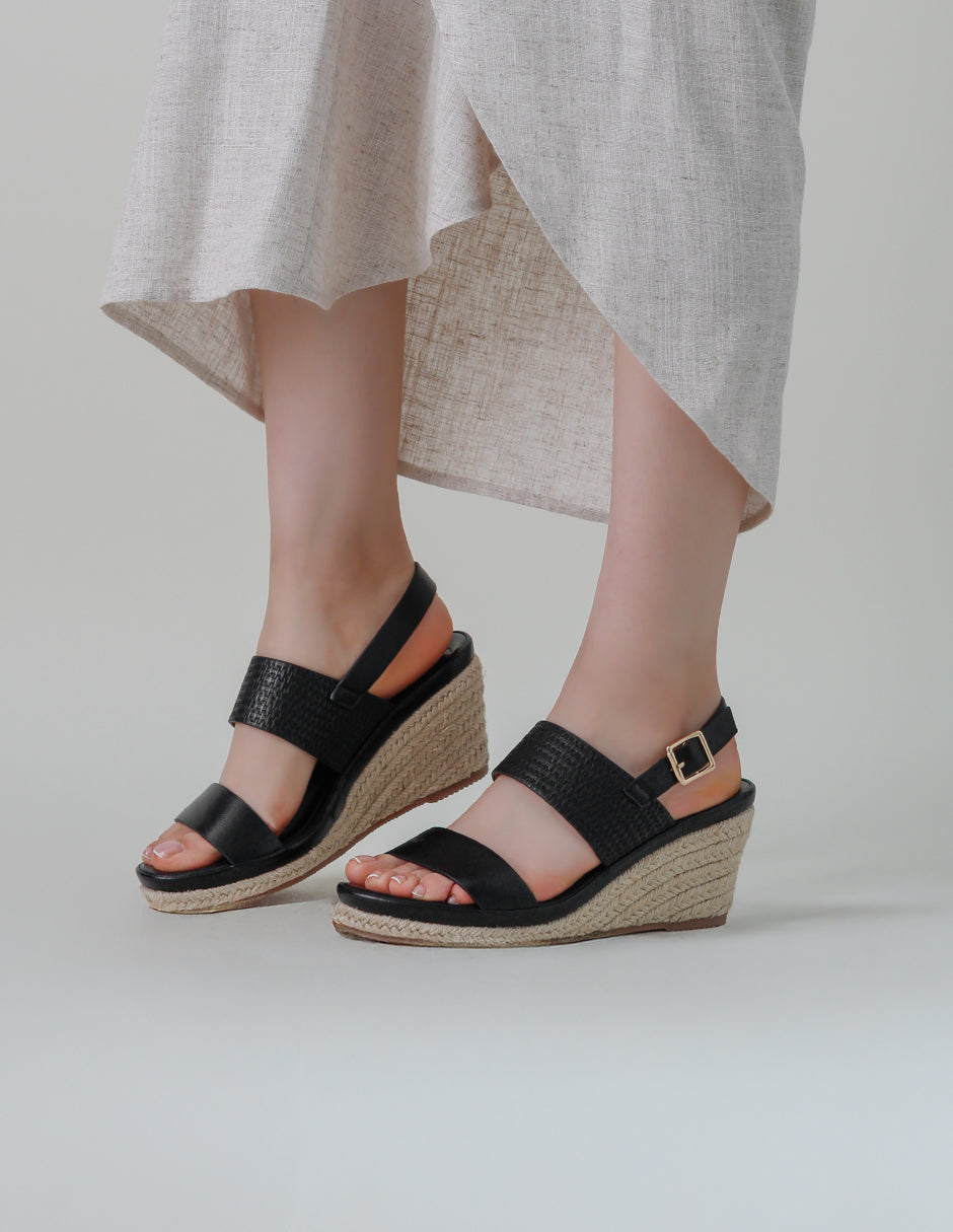 Sandalias con plataforma Daril en Piel vegana – Negro