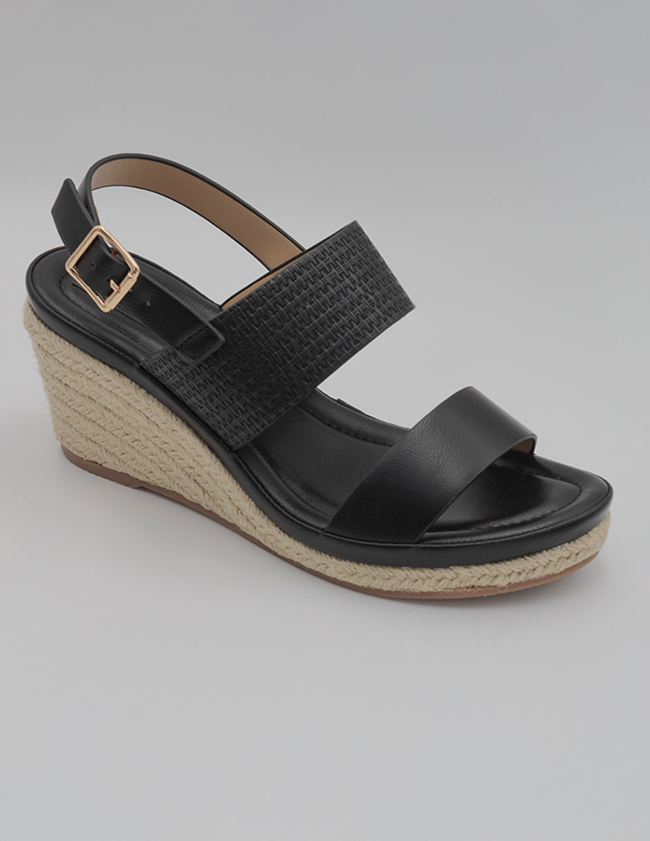 Sandalias con plataforma Exterior Piel vegana Color Negro Para Mujer De RBCOLLECTION