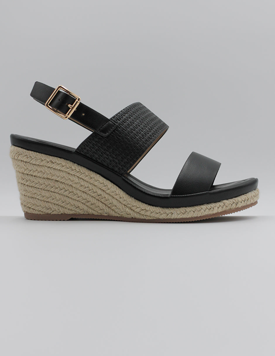 Sandalias con plataforma Daril en Piel vegana – Negro