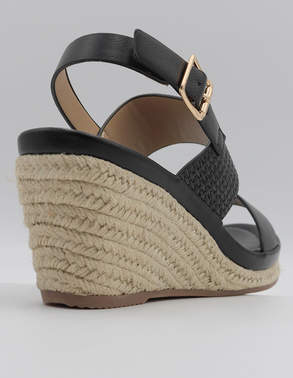 Sandalias con plataforma Daril en Piel vegana – Negro