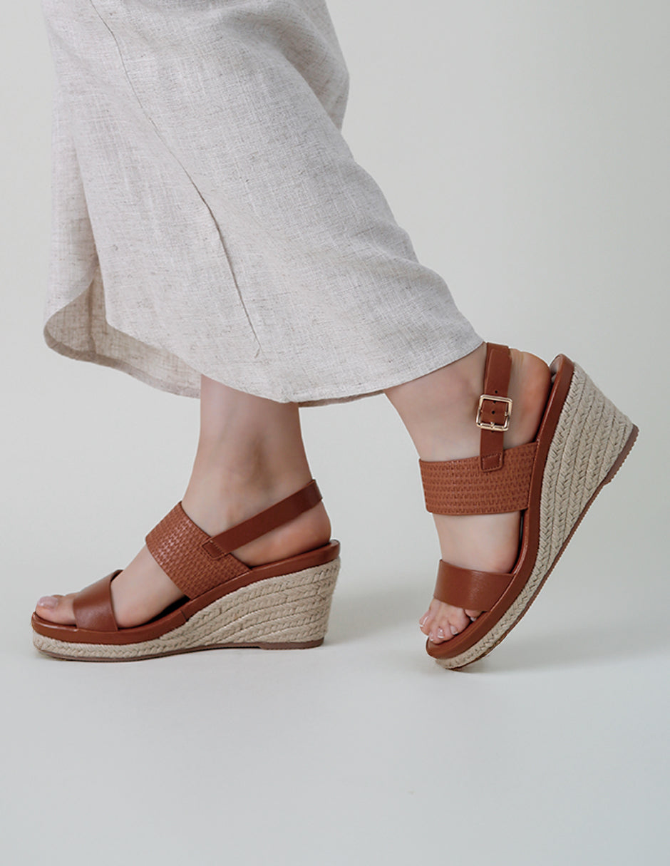 Sandalias con plataforma Soul en Piel vegana – Café