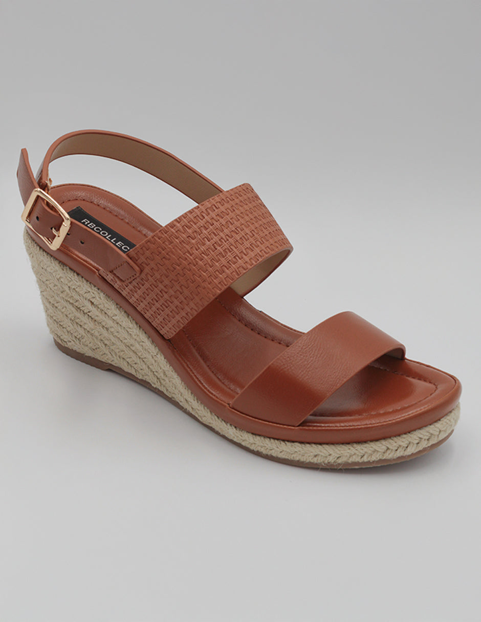 Sandalias con plataforma Exterior Piel vegana Color Café Para Mujer De RBCOLLECTION