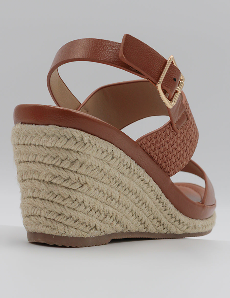Sandalias con plataforma Soul en Piel vegana – Café