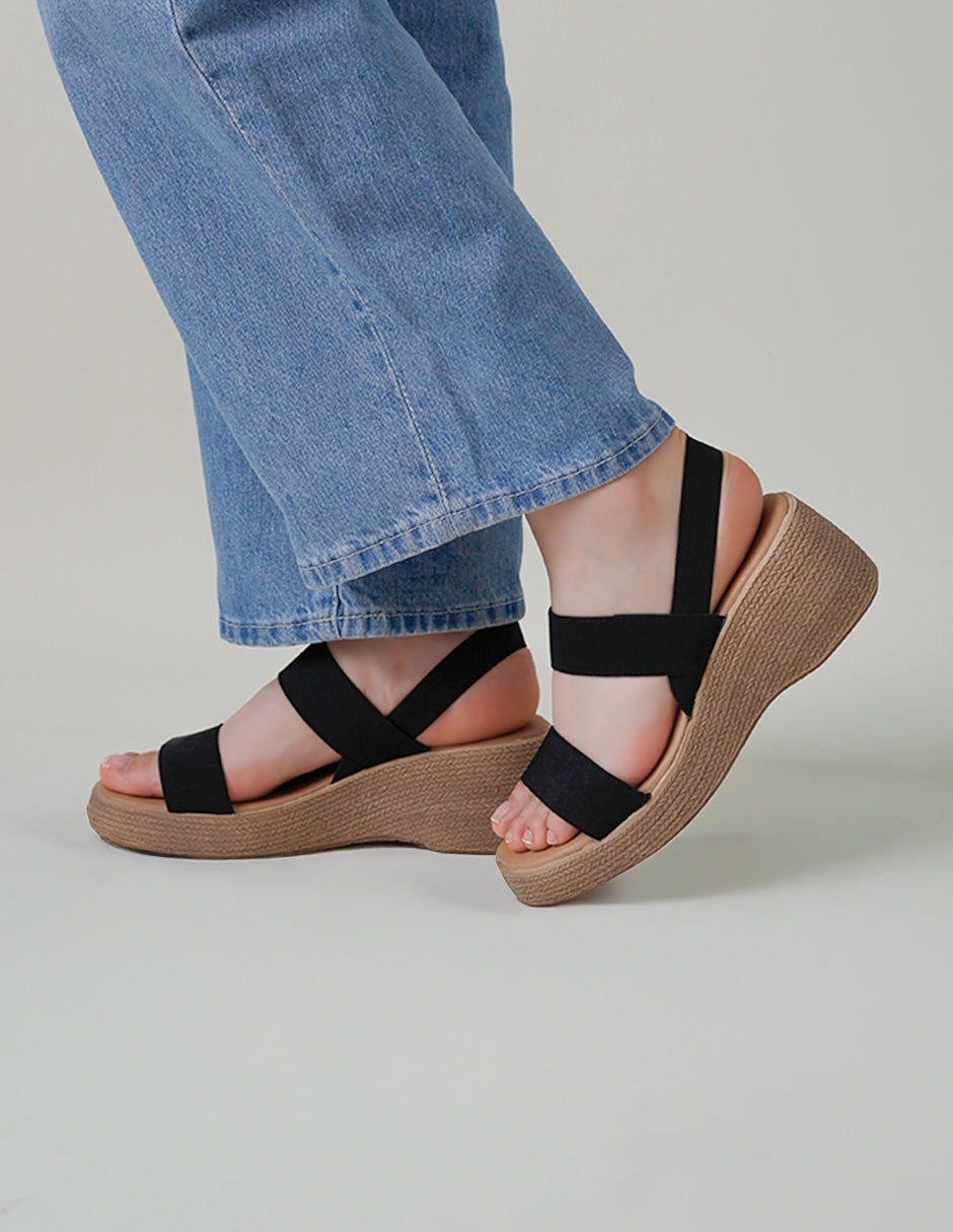 Sandalias con plataforma Classy en Textil – Negro