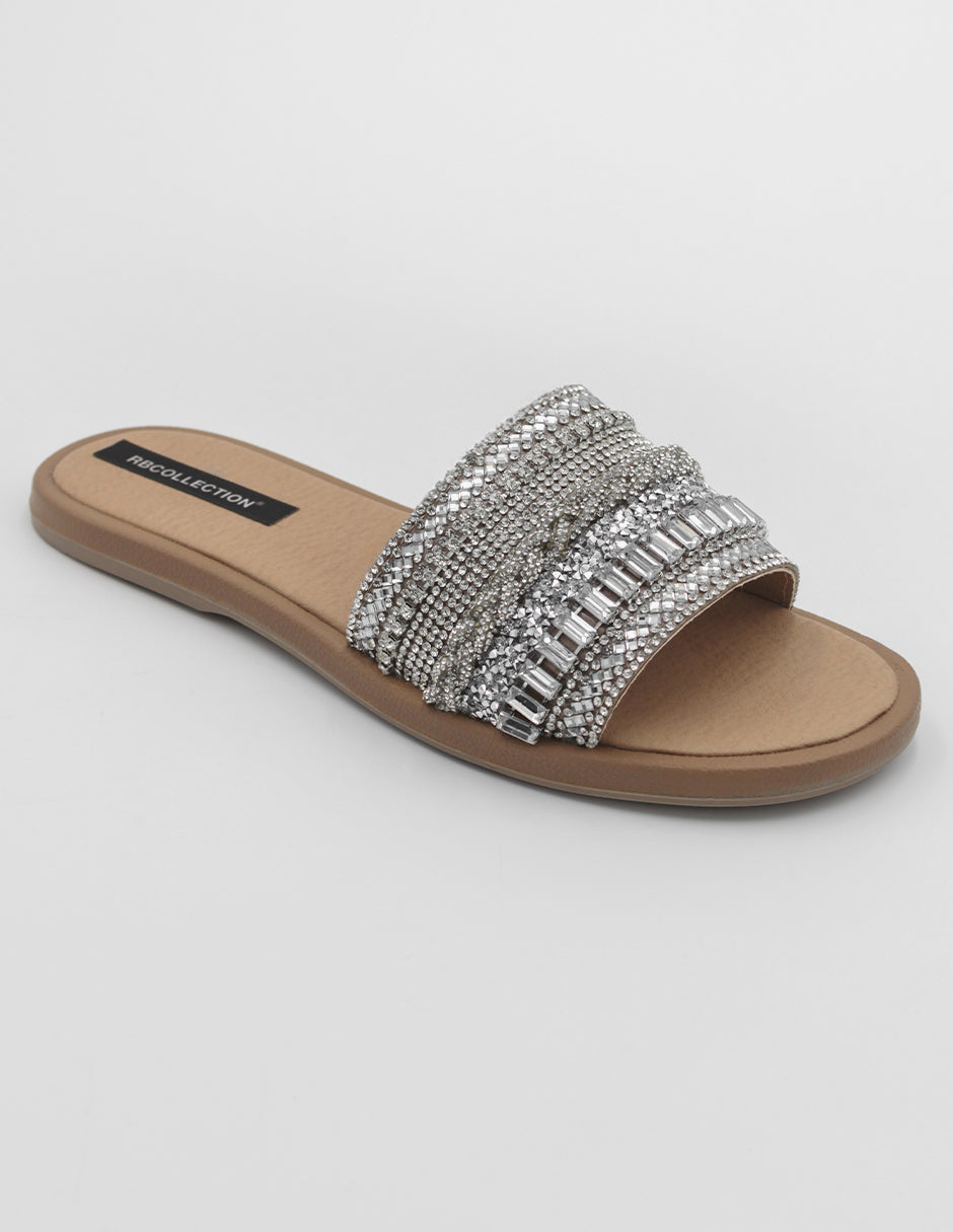 Sandalias de piso Ave en Textil – Plata