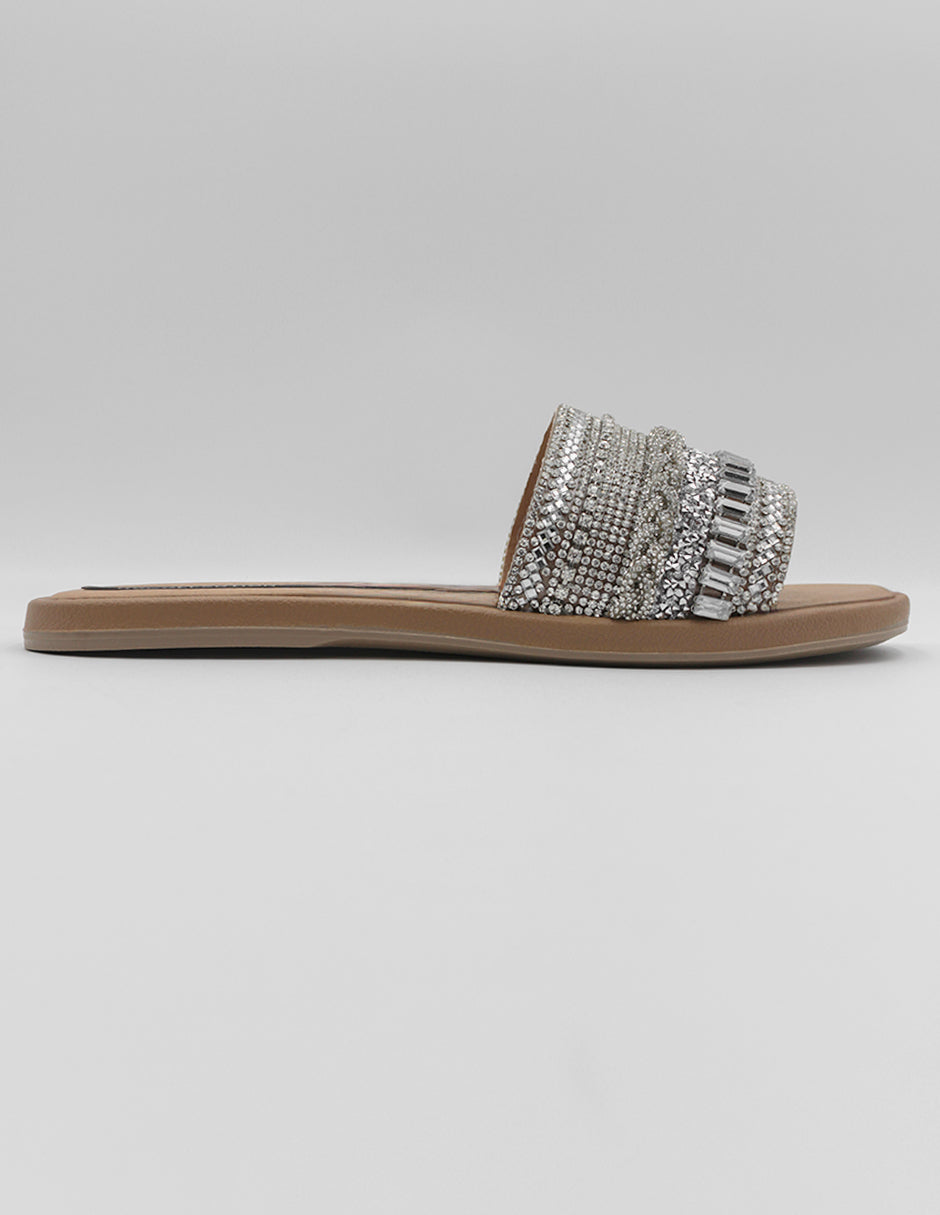 Sandalias de piso Ave en Textil – Plata