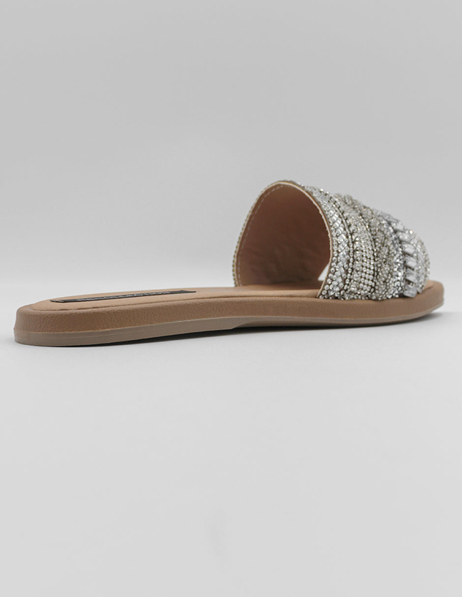 Sandalias de piso Ave en Textil – Plata
