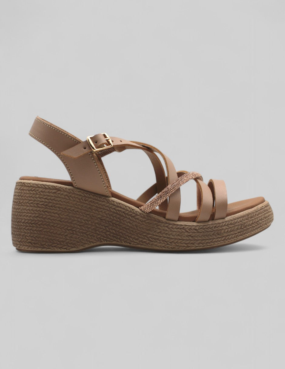 Sandalias con plataforma Daily  Piel vegana -  Café