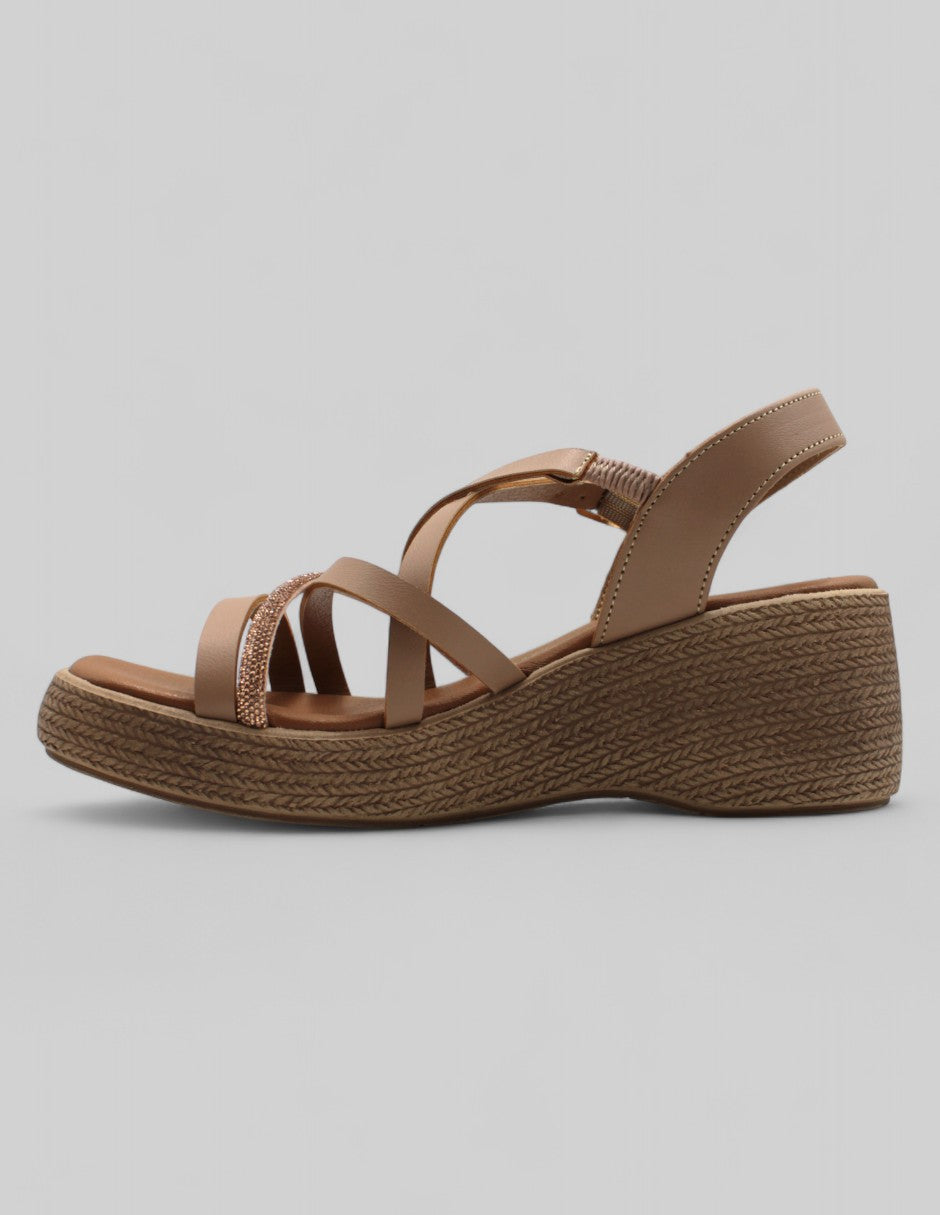 Sandalias con plataforma Daily  Piel vegana -  Café
