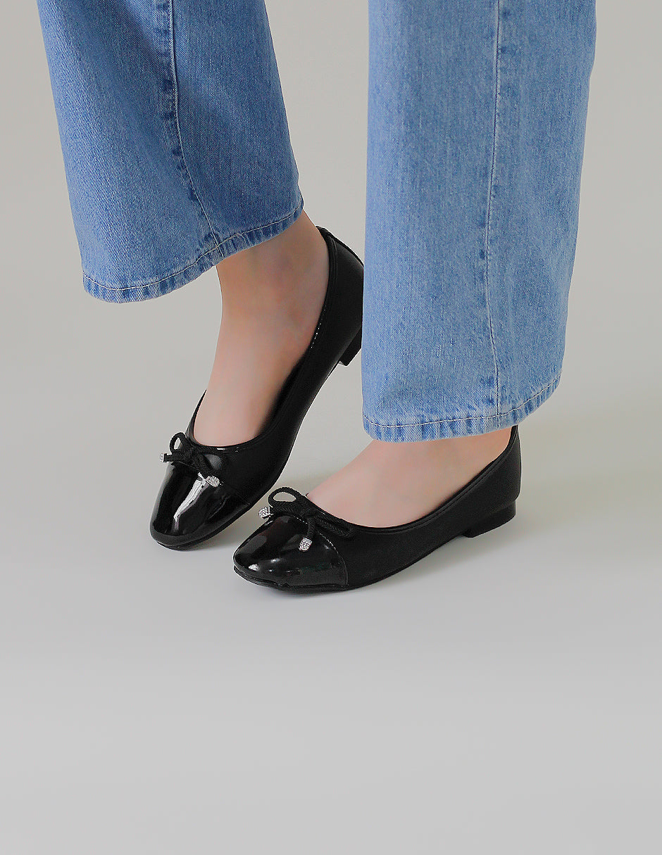 Flats clásicas Soft en Piel vegana – Negro
