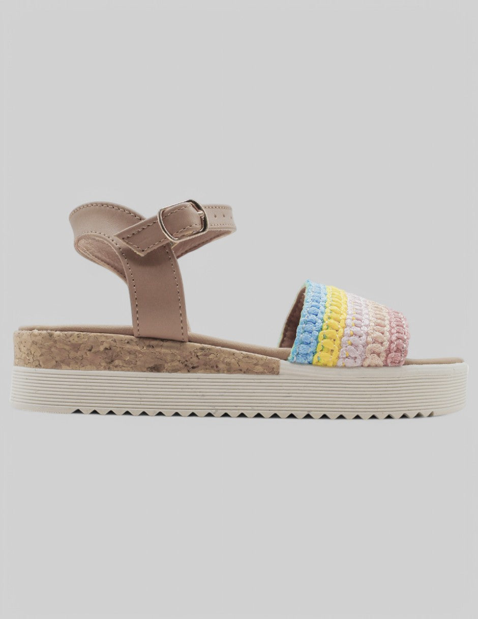 Sandalias Kids en Piel – Multicolor
