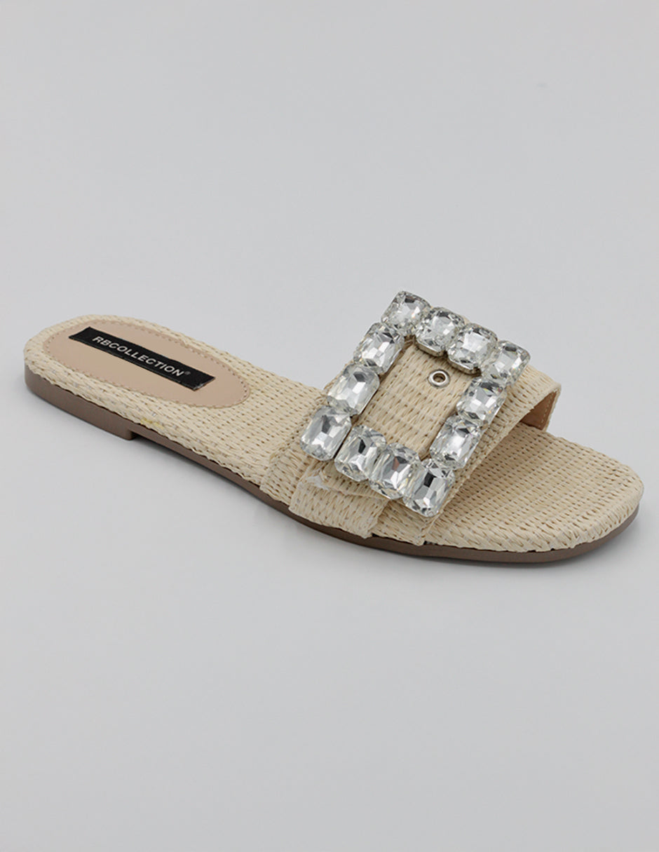 Sandalias de piso Exterior Textil Color Beige  Para Mujer De RBCOLLECTION