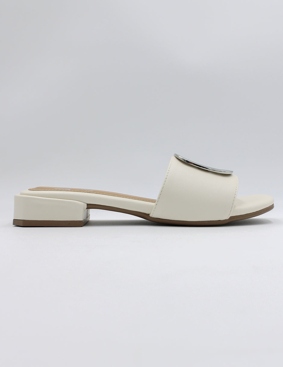 Sandalias de piso Soft en Piel vegana – Blanco