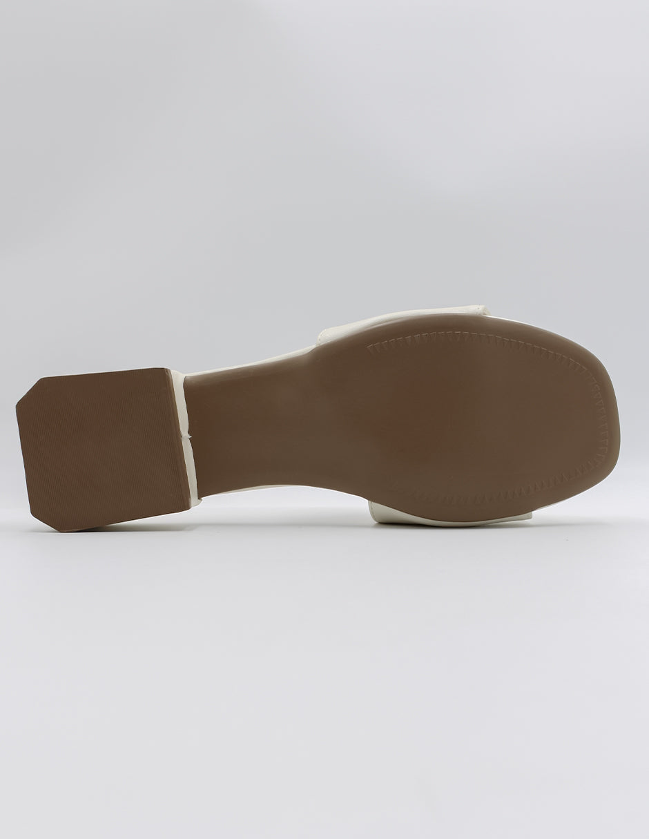 Sandalias de piso Soft en Piel vegana – Blanco