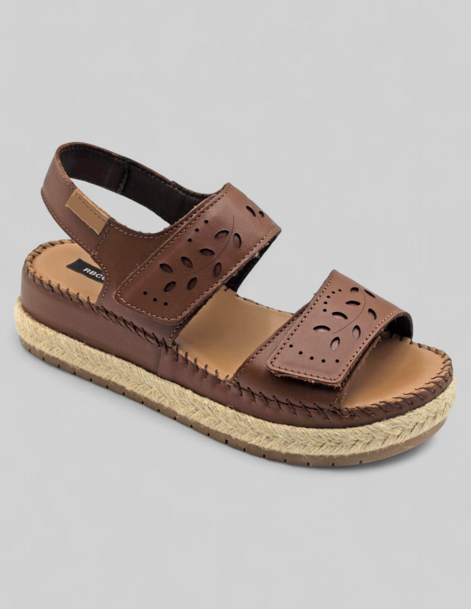 Sandalias con plataforma Exterior Piel vegana Color Café Para Mujer De RBCOLLECTION
