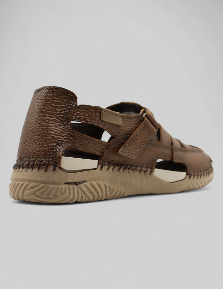 Sandalias de piso HAND MADE Piel - Café
