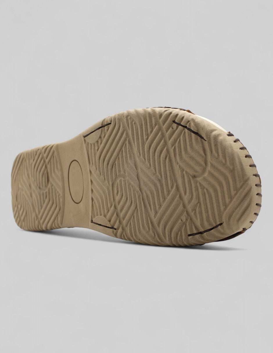 Sandalias de piso HAND MADE Piel - Café