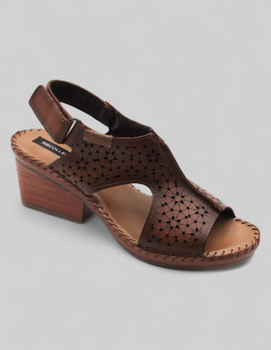Sandalias con plataforma Exterior Piel vegana Color Café Para Mujer De RBCOLLECTION