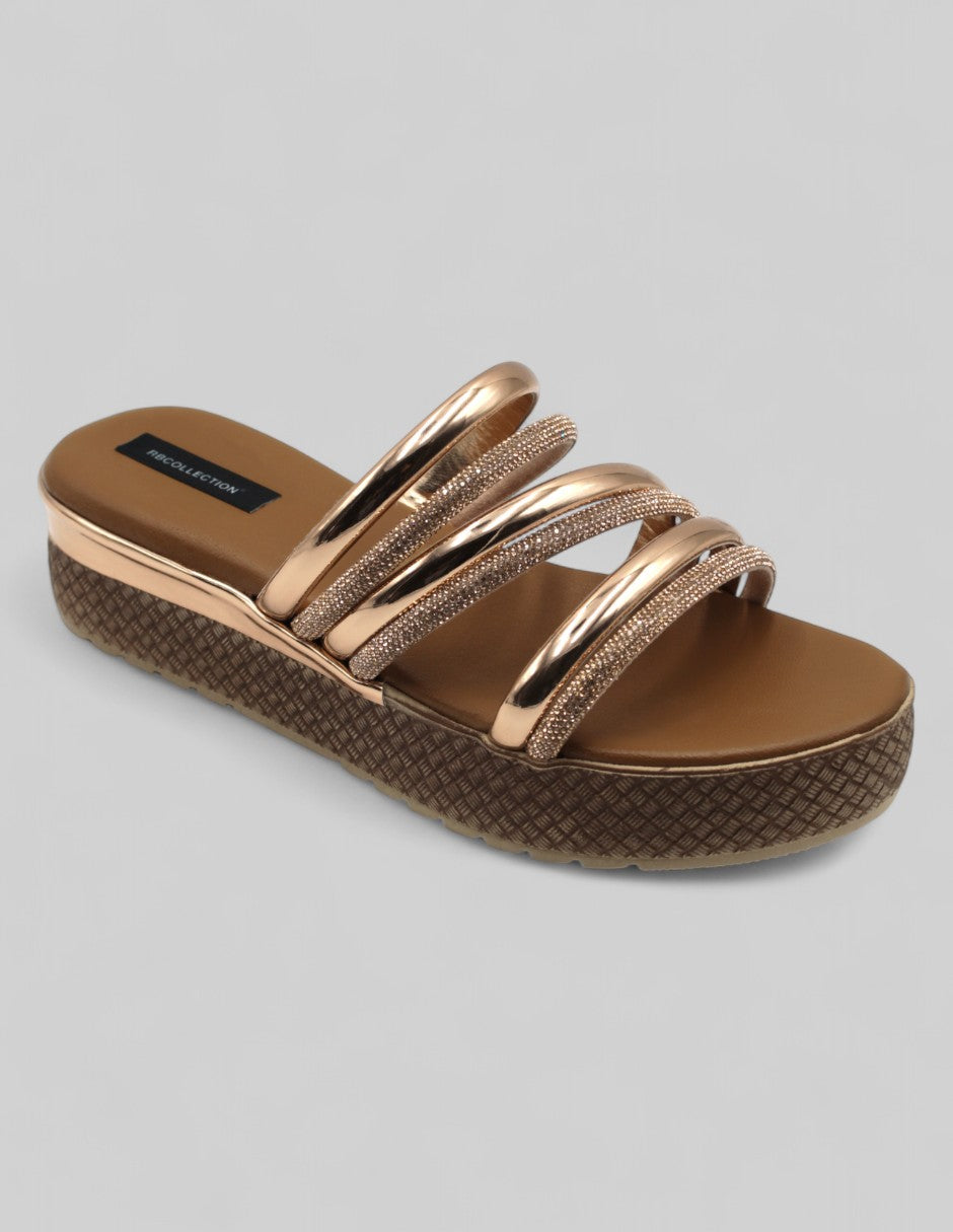 Sandalias con plataforma Exterior Sintético Color Oro Para Mujer De RBCOLLECTION